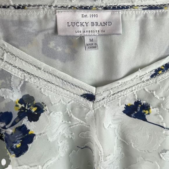 Lucky Brand Coral Cold Shoulder Polyester Top - Picture 7 of 8